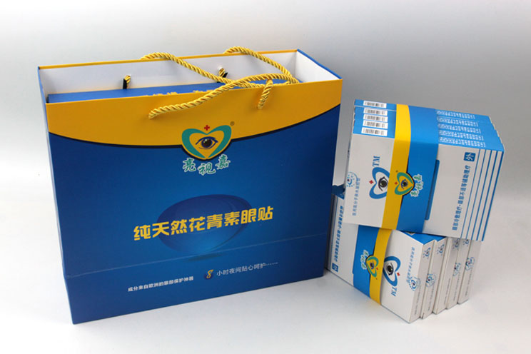 哪里可以做禮盒包裝？護(hù)眼神器亮視嘉護(hù)眼貼禮盒包裝+手提袋套裝出自長沙印刷廠